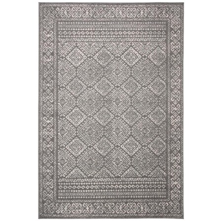 Safavieh 10 x 13 ft. Tulum Power Loomed Rectangle Area Rug Dark Grey & Ivory TUL264F-10
